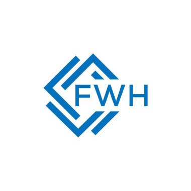 Beyaz arka planda FWH harf logosu tasarımı. FWH yaratıcı daire harfi logosu konsepti. FWH harf tasarımı.