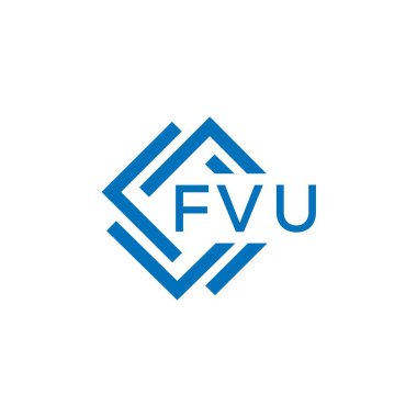 Beyaz arka planda FVU harf logosu tasarımı. FVU yaratıcı daire harfi logosu konsepti. FVU harf tasarımı.