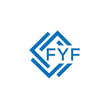 Beyaz arka planda FYF harf logosu tasarımı. FYF yaratıcı daire harfi logosu konsepti. FYF harf tasarımı.