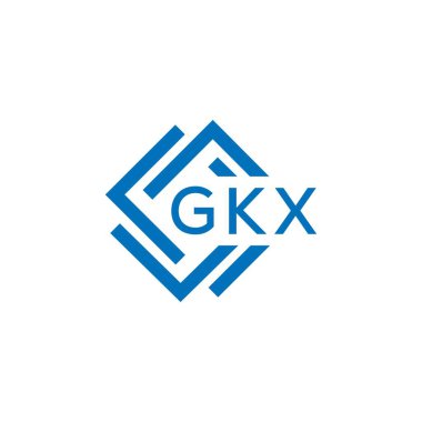 Beyaz arkaplanda GKX harfli logo tasarımı. GKX yaratıcı daire harfi logosu konsepti. GKX harf tasarımı.