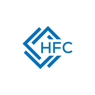 Beyaz arka planda HFC harf logosu tasarımı. HFC yaratıcı daire harfi logosu konsepti. HFC harf tasarımı.
