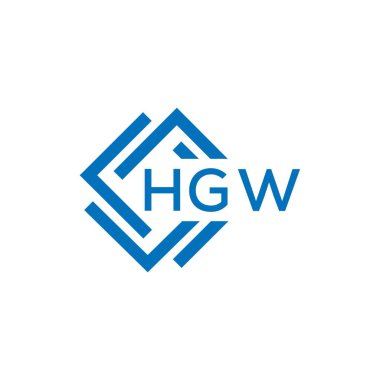 Beyaz arka planda HGW harf logosu tasarımı. HGW yaratıcı daire harfi logosu konsepti. HGW harf tasarımı.