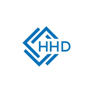 Beyaz arkaplanda HHD harf logosu tasarımı. HHD yaratıcı daire harfi logosu. HHD harf tasarımı.