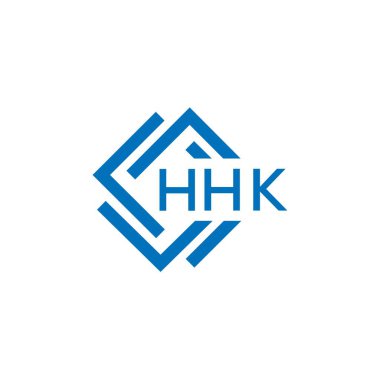 Beyaz arka planda HHK harf logosu tasarımı. Hong Kong yaratıcı daire harfi logosu konsepti. HHK harf tasarımı.