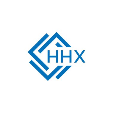 Beyaz arka planda HHX harfli logo tasarımı. HHX yaratıcı daire harfi logosu konsepti. HHX harf tasarımı.