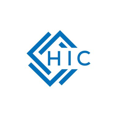 Beyaz arka planda HIC harf logosu tasarımı. HIC yaratıcı daire harfi logosu. HIC harf tasarımı.
