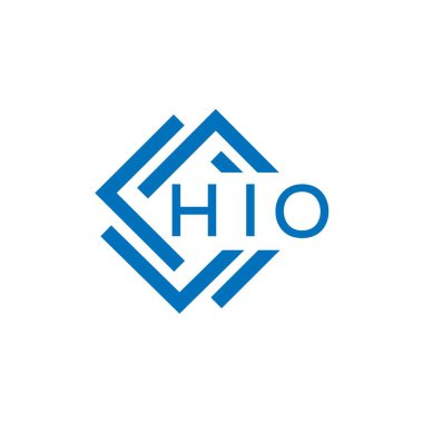Beyaz arka planda HIO harf logosu tasarımı. HIO yaratıcı daire harfi logosu. HIO harf tasarımı.