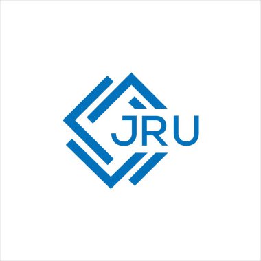 Beyaz arka planda JRU harf logosu tasarımı. JRU yaratıcı daire harfi logosu konsepti. JRU harf tasarımı.