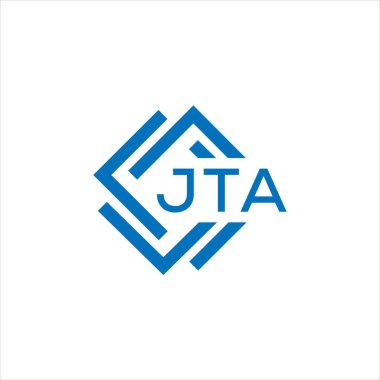 Beyaz arka planda JTA mektup logosu tasarımı. JTA yaratıcı daire harfi logosu. JTA harf tasarımı.