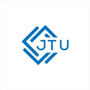 Beyaz arka planda JTU harf logosu tasarımı. JTU yaratıcı daire harfi logosu konsepti. JTU harf tasarımı.