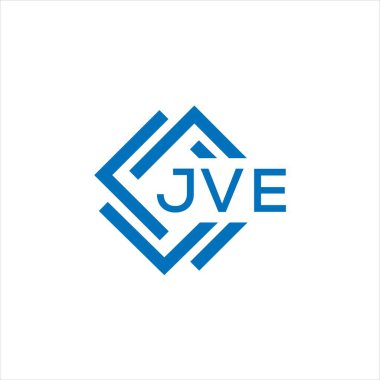 Beyaz arkaplanda JVE harfi logo tasarımı. JVE yaratıcı daire harfi logosu konsepti. JVE harf tasarımı.