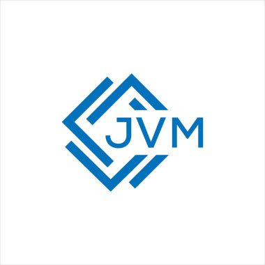 Beyaz arkaplanda JVM harf logosu tasarımı. JVM yaratıcı daire harfi logosu konsepti. JVM harf tasarımı.
