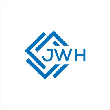 Beyaz arka planda JWH harf logosu tasarımı. JWH yaratıcı daire harfi logosu konsepti. JWH harf tasarımı.