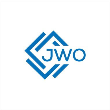 Beyaz arka planda JWO harf logosu tasarımı. JWO yaratıcı daire harfi logosu konsepti. JWO harf tasarımı.