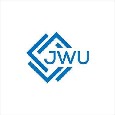 Beyaz arka planda JWU harf logosu tasarımı. JWU yaratıcı daire harfi logosu konsepti. JWU harf tasarımı.
