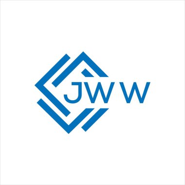 Beyaz arka planda JWW harf logosu tasarımı. JWW yaratıcı daire harfi logosu konsepti. JWW harf tasarımı.