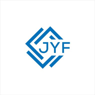 Beyaz arka planda JYF harf logosu tasarımı. JYF yaratıcı daire harfi logosu konsepti. JYF harf tasarımı.