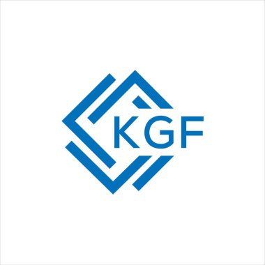 Beyaz arkaplanda KGF harf logosu tasarımı. KGF yaratıcı daire harfi logosu konsepti. KGF harf tasarımı.