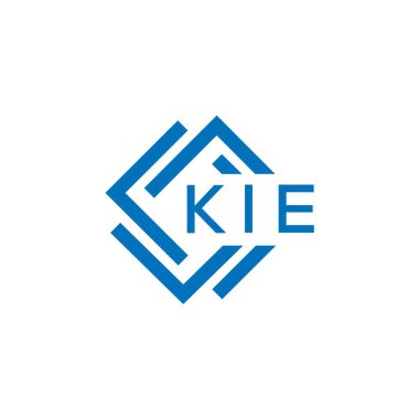 Beyaz arkaplanda KIE harf logosu tasarımı. KIE yaratıcı daire harfi logosu konsepti. KIE harf tasarımı.