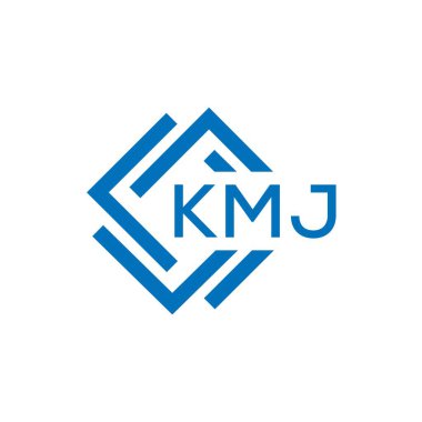 Beyaz arkaplanda KMJ harf logosu tasarımı. KMJ yaratıcı daire harfi logosu konsepti. KMJ harf tasarımı.