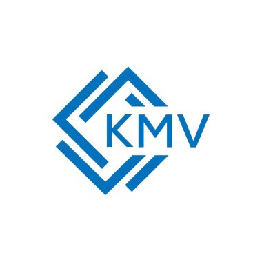 Beyaz arkaplanda KMV harf logosu tasarımı. KMV yaratıcı daire harfi logosu konsepti. KMV harf tasarımı.