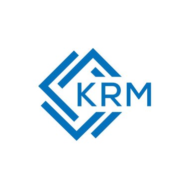 Beyaz arkaplanda KRM harf logosu tasarımı. KRM yaratıcı daire harfi logosu konsepti. KRM harf tasarımı.