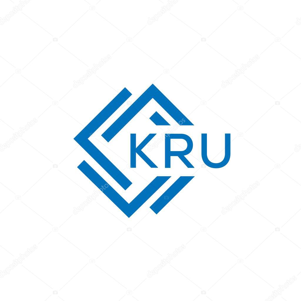 KRU letter logo design on white background. KRU creative circle letter logo concept. KRU letter design.