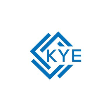 Beyaz arkaplanda KYE harf logosu tasarımı. KYE yaratıcı daire harfi logosu konsepti. KYE harf tasarımı.