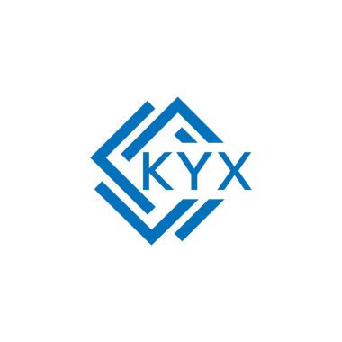 Beyaz arkaplanda KYX harfli logo tasarımı. KYX yaratıcı daire harfi logosu konsepti. KYX harf tasarımı.