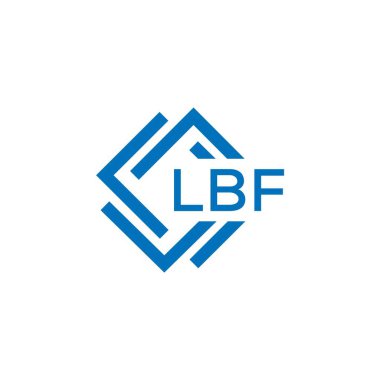 Beyaz arkaplanda LBF harf logosu tasarımı. LBF yaratıcı daire harfi logosu konsepti. LBF harf tasarımı.