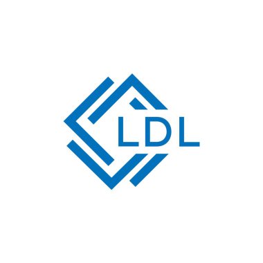Beyaz arkaplanda LDL harf logosu tasarımı. LDL yaratıcı daire harfi logosu. LDL harf tasarımı.