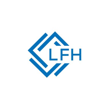 Beyaz arka planda LFH harf logosu tasarımı. LFH yaratıcı daire harfi logosu konsepti. LFH harf tasarımı.