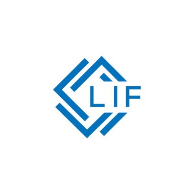Beyaz arkaplanda LIF harfi logo tasarımı. LIF yaratıcı daire harfi logosu. LIF harf tasarımı.