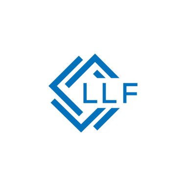 Beyaz arka planda LLF harf logosu tasarımı. LLF yaratıcı daire harfi logosu konsepti. LLF harf tasarımı.