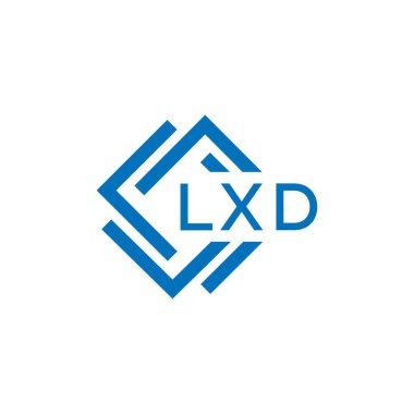 Beyaz arkaplanda LXD harf logosu tasarımı. LXD yaratıcı daire harfi logosu konsepti. LXD harf tasarımı.