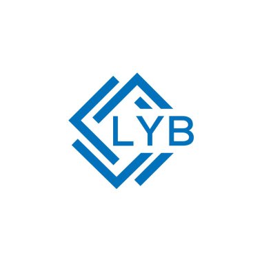 Beyaz arka planda LYB harfi logo tasarımı. LYB yaratıcı daire harfi logosu konsepti. LYB harf tasarımı.