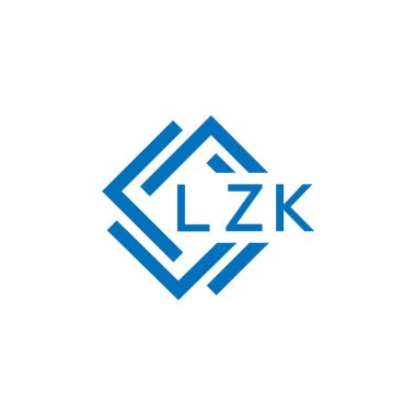Beyaz arkaplanda LZK harf logosu tasarımı. LZK yaratıcı daire harfi logosu konsepti. LZK harf tasarımı.