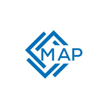 Beyaz arkaplanda MAP harf logosu tasarımı. MAP yaratıcı daire harfi logosu. MAP harf tasarımı.