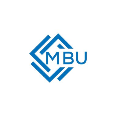 Beyaz arka planda MBU harf logosu tasarımı. MBU yaratıcı daire harf logosu konsepti. MBU harf tasarımı.