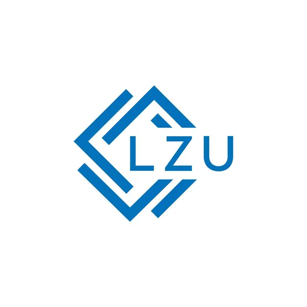 Lzu Lettera Logo Disegno Sfondo Bianco Lzu Cerchio Creativo Lettera — Vettoriale Stock