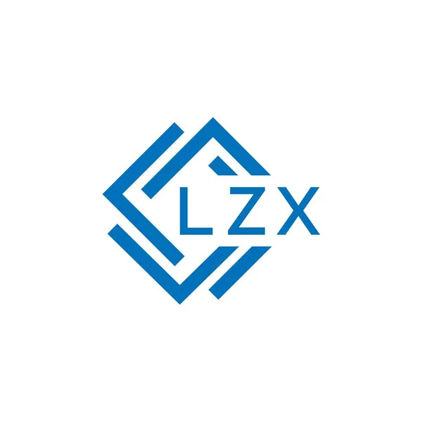 Lzx Lettera Logo Design Sfondo Bianco Lzx Cerchio Creativo Lettera — Vettoriale Stock