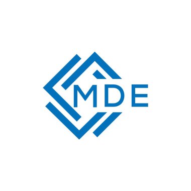 Beyaz arkaplanda MDE harf logosu tasarımı. MDE yaratıcı daire harfi logosu konsepti. MDE harf tasarımı.