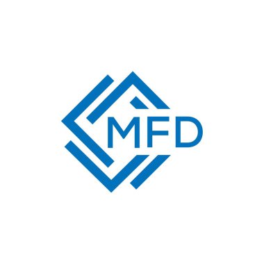 Beyaz arka planda MFD harf logosu tasarımı. MFD yaratıcı daire harfi logosu konsepti. MFD harf tasarımı.