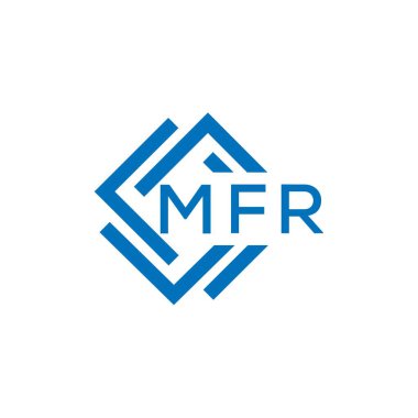 Beyaz arka planda MFR harf logosu tasarımı. MFR yaratıcı daire harfi logosu konsepti. MFR harf tasarımı.