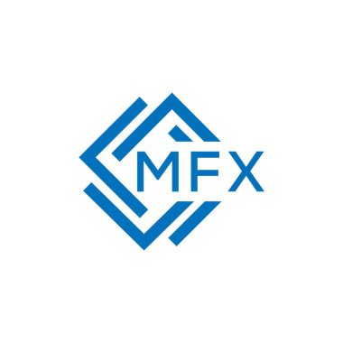 Beyaz arka planda MFX harfli logo tasarımı. MFX yaratıcı daire harfi logosu konsepti. MFX harf tasarımı.