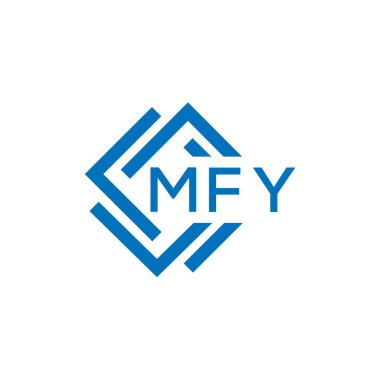 Beyaz arka planda MFY harf logosu tasarımı. MFY yaratıcı daire harfi logosu konsepti. MFY harf tasarımı.