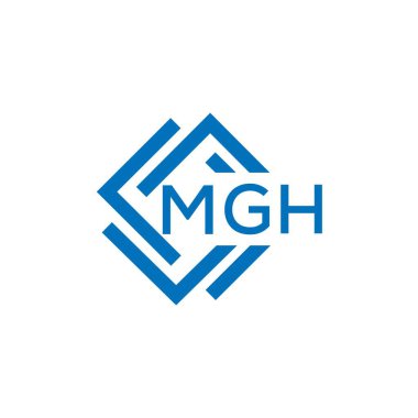 Beyaz arka planda MGH harfli logo tasarımı. MGH yaratıcı daire harfi logosu. MGH harf tasarımı.