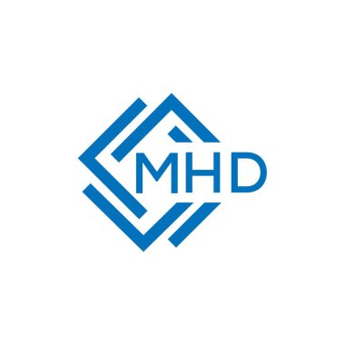 Beyaz arkaplanda MHD harf logosu tasarımı. MHD yaratıcı daire harfi logosu konsepti. MHD harf tasarımı.