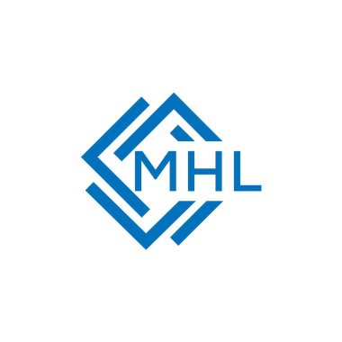 Beyaz arkaplanda MHL harf logosu tasarımı. MHL yaratıcı daire harfi logosu konsepti. MHL harf tasarımı.