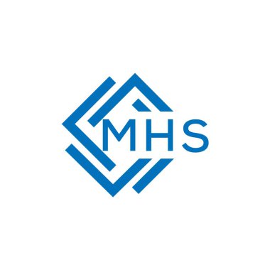Beyaz arka planda MHS harf logosu tasarımı. MHS yaratıcı daire harfi logosu konsepti. MHS harf tasarımı.